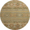 8' Beige Gold And Gray Medallion Washable Round Rug With UV Protection
