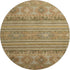 8' Beige Gold And Gray Medallion Washable Round Rug With UV Protection