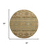 8' Beige Gold And Gray Medallion Washable Round Rug With UV Protection