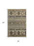 5' X 8' Chocolate Ivory And Gray Medallion Washable Area Rug With UV Protection