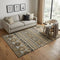 5' X 8' Chocolate Ivory And Gray Medallion Washable Area Rug With UV Protection