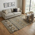 5' X 8' Chocolate Ivory And Gray Medallion Washable Area Rug With UV Protection