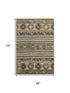 8' X 10' Chocolate Ivory And Gray Medallion Washable Area Rug With UV Protection