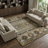 8' X 10' Chocolate Ivory And Gray Medallion Washable Area Rug With UV Protection