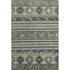 9' X 12' Fern Green Ivory And Gray Medallion Washable Area Rug With UV Protection