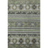 9' X 12' Fern Green Ivory And Gray Medallion Washable Area Rug With UV Protection