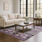 9' X 12' Purple Gray And Ivory Medallion Washable Area Rug With UV Protection