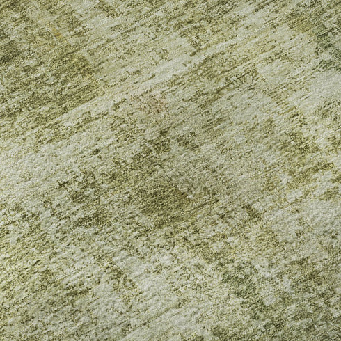 8' X 10' Artichoke Green And Ivory Abstract Washable Area Rug With UV Protection