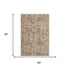 5' X 8' Beige And Taupe Abstract Washable Area Rug With UV Protection