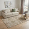 5' X 8' Beige And Taupe Abstract Washable Area Rug With UV Protection