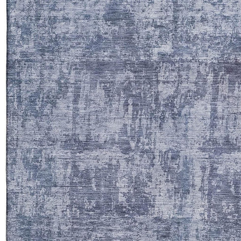 5' X 8' Blue And Ivory Abstract Washable Area Rug With UV Protection
