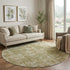 8' Taupe And Beige Abstract Washable Round Rug With UV Protection