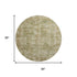 8' Taupe And Beige Abstract Washable Round Rug With UV Protection