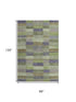 8' X 10' Artichoke Green Purple And Taupe Striped Washable Area Rug With UV Protection