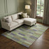 8' X 10' Artichoke Green Purple And Taupe Striped Washable Area Rug With UV Protection