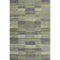 8' X 10' Artichoke Green Purple And Taupe Striped Washable Area Rug With UV Protection