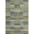8' X 10' Artichoke Green Purple And Taupe Striped Washable Area Rug With UV Protection