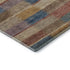 5' X 8' Beige Blue And Gold Striped Washable Area Rug With UV Protection