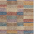 5' X 8' Beige Blue And Gold Striped Washable Area Rug With UV Protection
