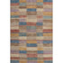 8' X 10' Beige Blue And Gold Striped Washable Area Rug With UV Protection