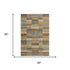 5' X 8' Brown Beige And Gray Striped Washable Area Rug With UV Protection