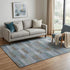 5' X 8' Blue Teal And Brown Striped Washable Area Rug With UV Protection
