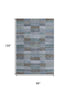 8' X 10' Blue Teal And Brown Striped Washable Area Rug With UV Protection
