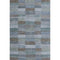 8' X 10' Blue Teal And Brown Striped Washable Area Rug With UV Protection