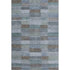 8' X 10' Blue Teal And Brown Striped Washable Area Rug With UV Protection