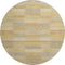 8' Wheat Beige And Gray Striped Washable Round Rug With UV Protection