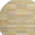 8' Wheat Beige And Gray Striped Washable Round Rug With UV Protection