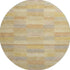 8' Wheat Beige And Gray Striped Washable Round Rug With UV Protection