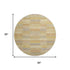 8' Wheat Beige And Gray Striped Washable Round Rug With UV Protection