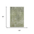 8' X 10' Artichoke Green Gray And Silver Abstract Washable Area Rug With UV Protection