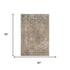 5' X 8' Beige Gray And Khaki Abstract Washable Area Rug With UV Protection