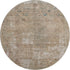 8' Beige Gray And Khaki Abstract Washable Round Rug With UV Protection
