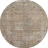 8' Beige Gray And Khaki Abstract Washable Round Rug With UV Protection