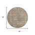 8' Beige Gray And Khaki Abstract Washable Round Rug With UV Protection