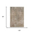 8' X 10' Beige Gray And Khaki Abstract Washable Area Rug With UV Protection