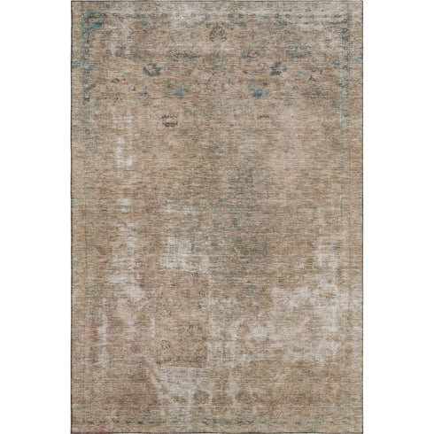 8' X 10' Beige Gray And Khaki Abstract Washable Area Rug With UV Protection