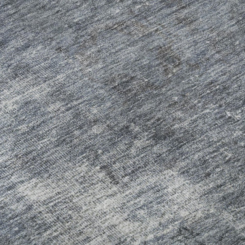 5' X 8' Blue And Gray Abstract Washable Area Rug With UV Protection
