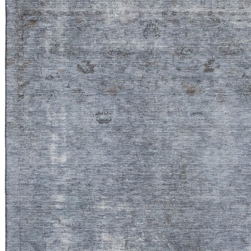 5' X 8' Blue And Gray Abstract Washable Area Rug With UV Protection