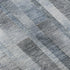8' Blue Ivory And Gray Striped Washable Round Rug With UV Protection