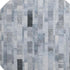 8' Blue Ivory And Gray Striped Washable Round Rug With UV Protection