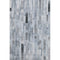 8' X 10' Blue Ivory And Gray Striped Washable Area Rug With UV Protection