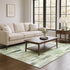 8' X 10' Green Gray And Ivory Striped Washable Area Rug With UV Protection