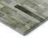 8' X 10' Green Gray And Ivory Striped Washable Area Rug With UV Protection