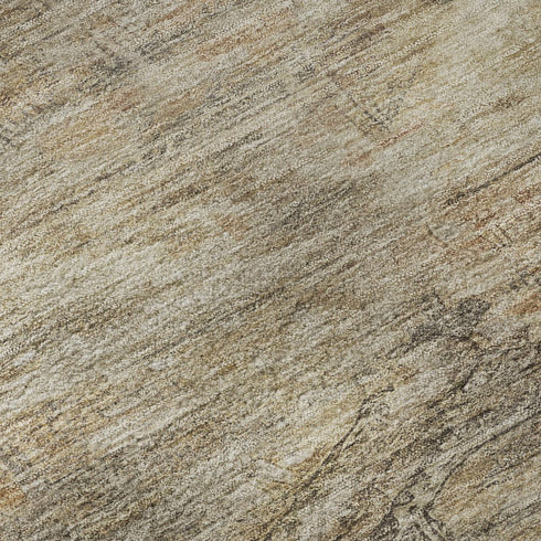 5' X 8' Brown Beige And Taupe Abstract Geometric Washable Area Rug With UV Protection
