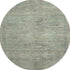 8' Teal Sage And Copper Abstract Geometric Washable Round Rug With UV Protection