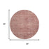 8' Terra Cotta Salmon And Blush Abstract Geometric Washable Round Rug With UV Protection